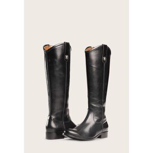 Frye Melissa Button Inside Zip Black Tall Riding Boots Women Size 7